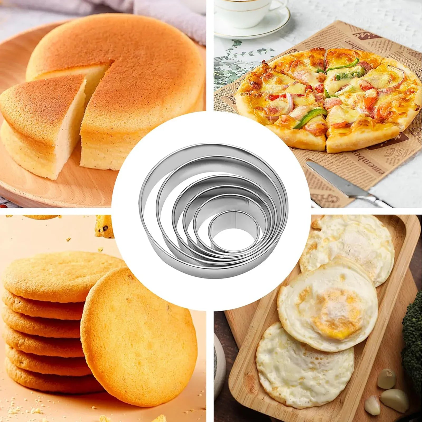Emporte-pièces en Acier Inoxydable - Set de 6 Ronds pour Pâtisserie emportepieces