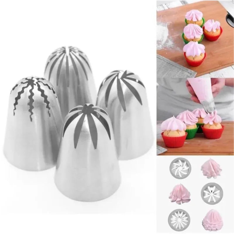 Douilles à pâtisserie en acier inoxydable - 4 styles pour décoration cupcakes douillepoche