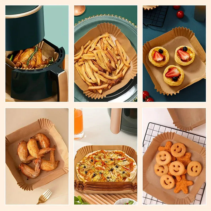 Papier Cuisson Air Fryer Jetable Réutilisable Lot de 100 Pièces Air Fryer