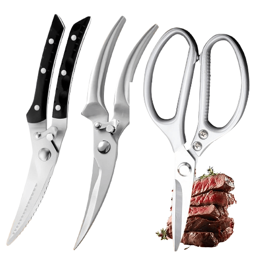 Ciseaux de cuisine multifonctions avec poignée anti-glisse 3 pièces ciseaux