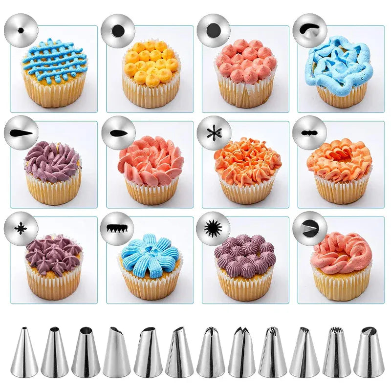 Kit de Décoration de Gâteaux 76 Pièces avec Douilles et Accessoires en Acier Inoxydable douillepoche