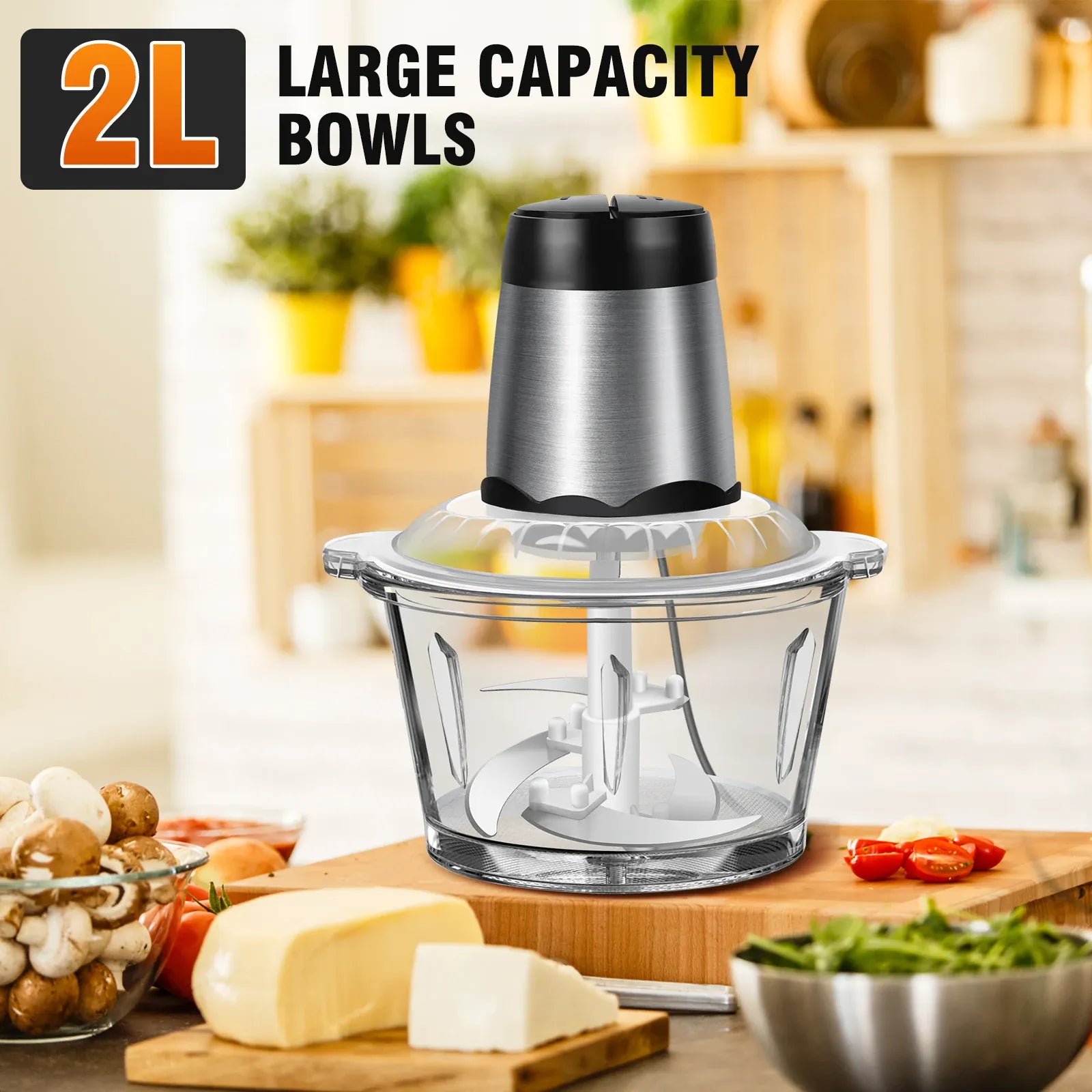 Hachoir Électrique 300W avec Bol en Verre 2L — Aliments Mous et Durs hachoir electrique