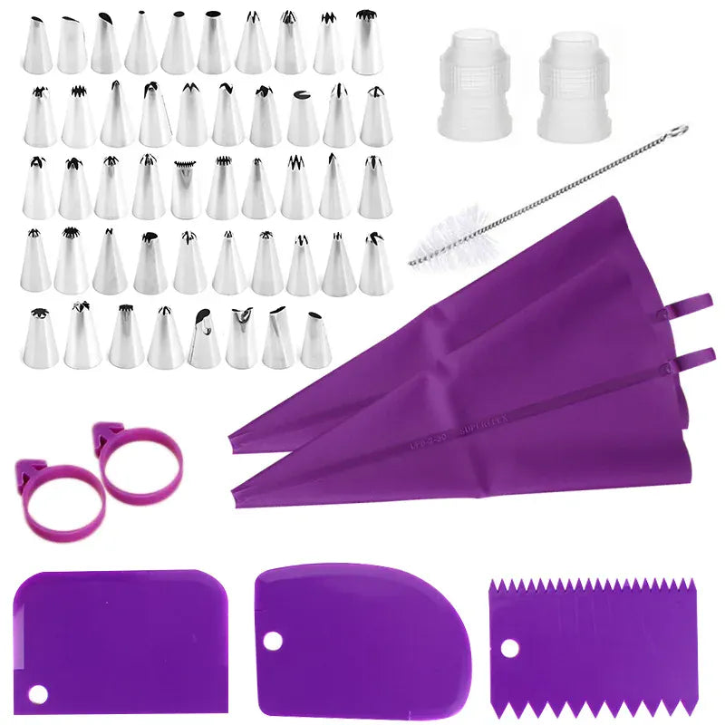 Poche à Douille en Silicone 43 pièces avec Douilles en Acier Inoxydable douillepoche