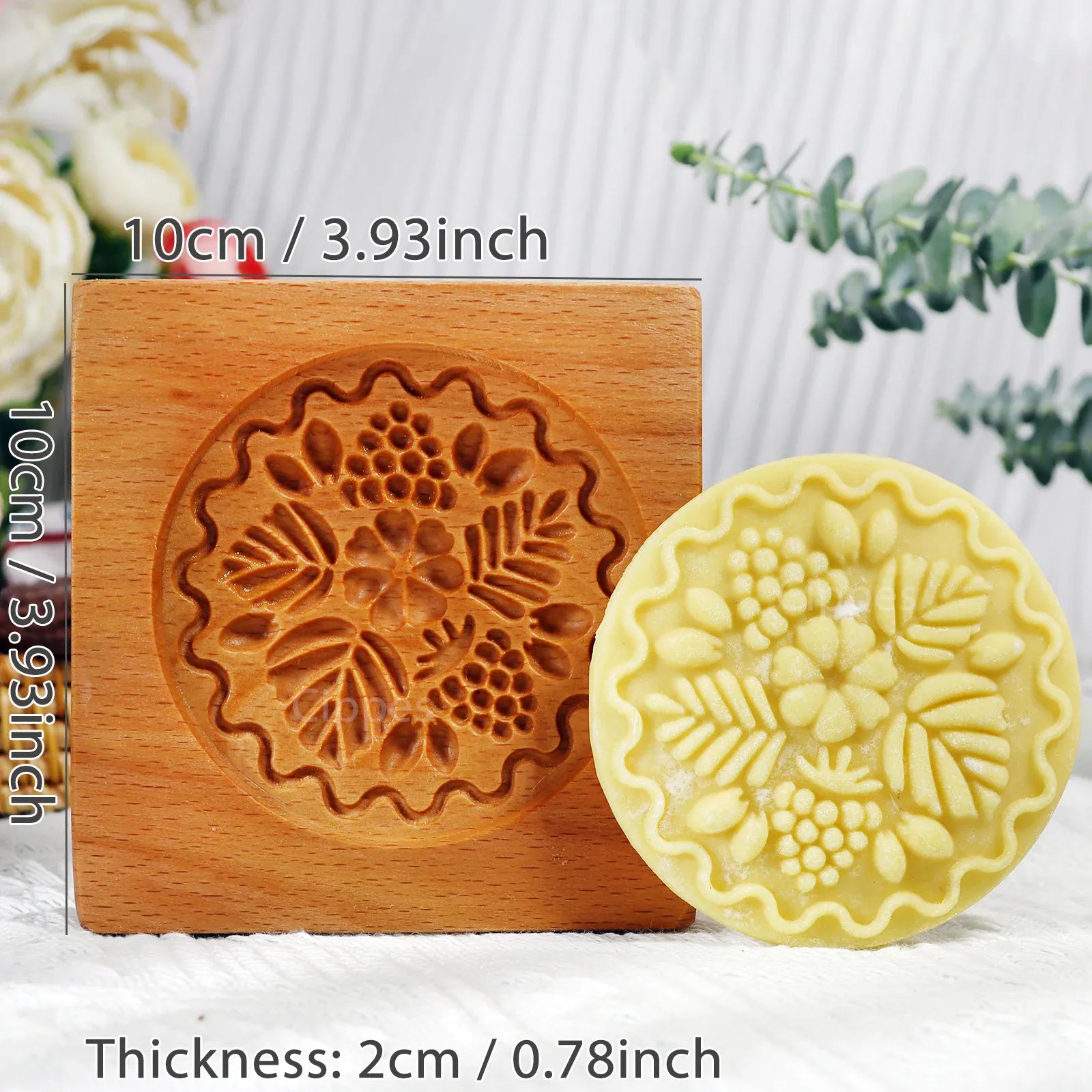 Emporte-pièce en bois floral 3D pour biscuits et gâteaux - 1 pièce emportepieces