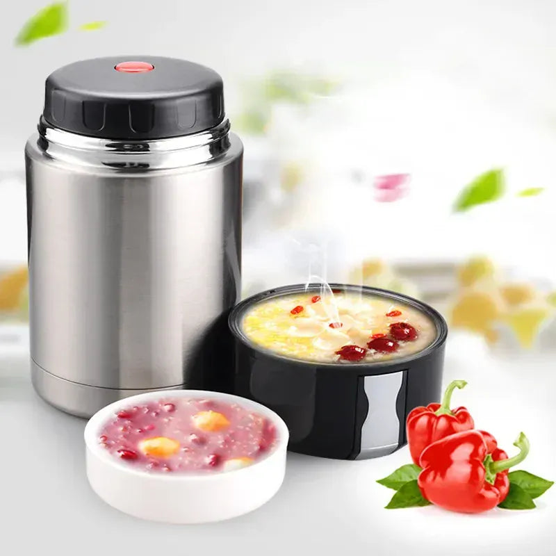 Thermos Alimentaire Inox — Isotherme 24h avec Pochette et Couverts lunchbox