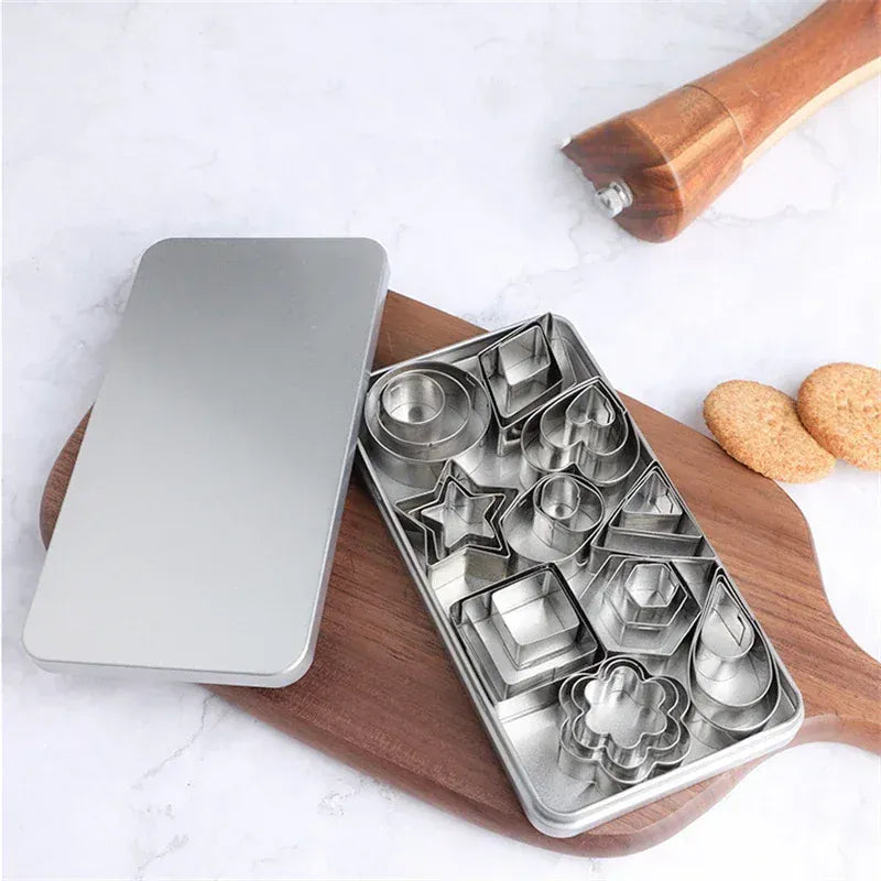 Emporte-pièces en acier inoxydable - Set de 30 formes géométriques pour pâtisserie emportepieces