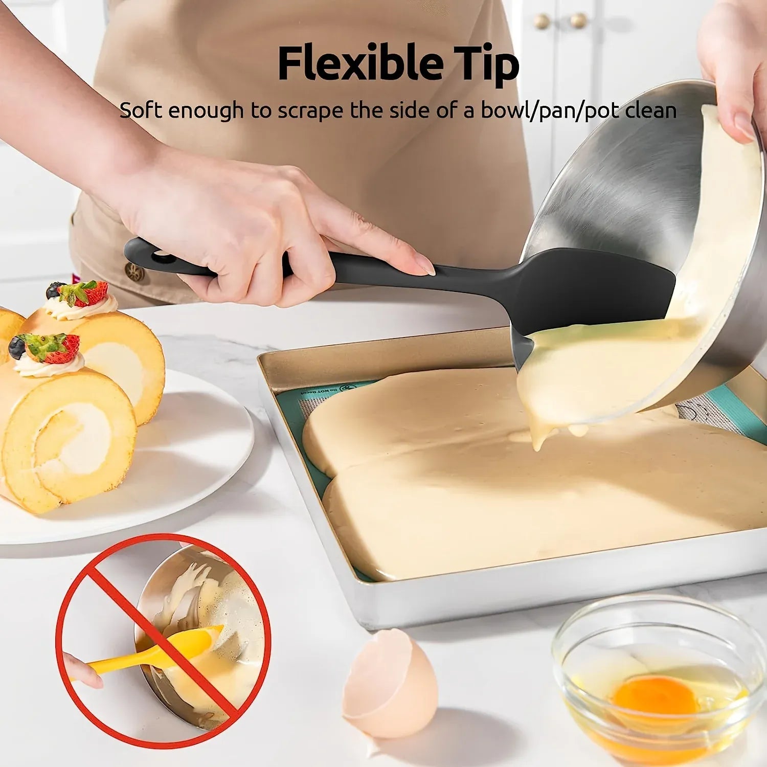 Set Spatules Silicone 4 pièces Résistantes à la Chaleur pour Cuisine spatule en silicone