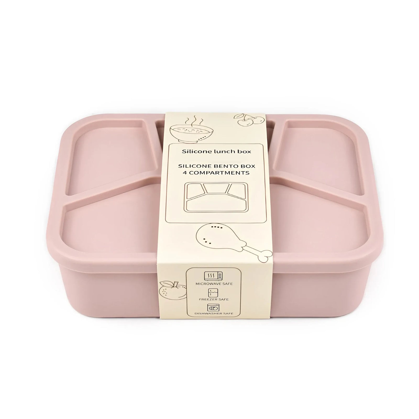 Bento Compartimenté Silicone Écologique | 4 Compartiments 700ml Bento