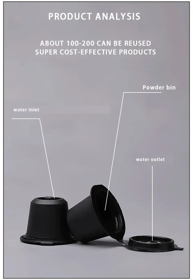 Capsules de Café Réutilisables Compatible Nespresso — Lot de 3 ou 6 Pièces avec Cuillère et Brosse capsule