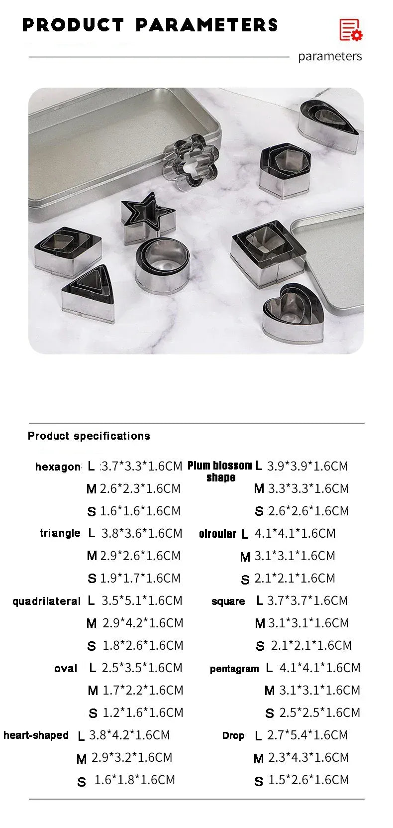 Emporte-pièces en acier inoxydable - Set de 30 formes géométriques pour pâtisserie emportepieces