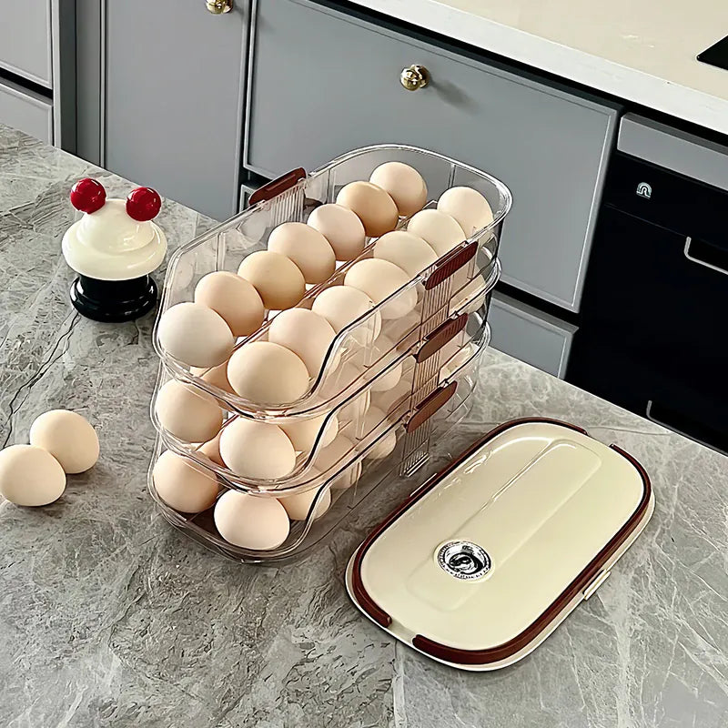 Boîte de Rangement Frigo pour Œufs 24 Pièces avec Poignée Ergonomique