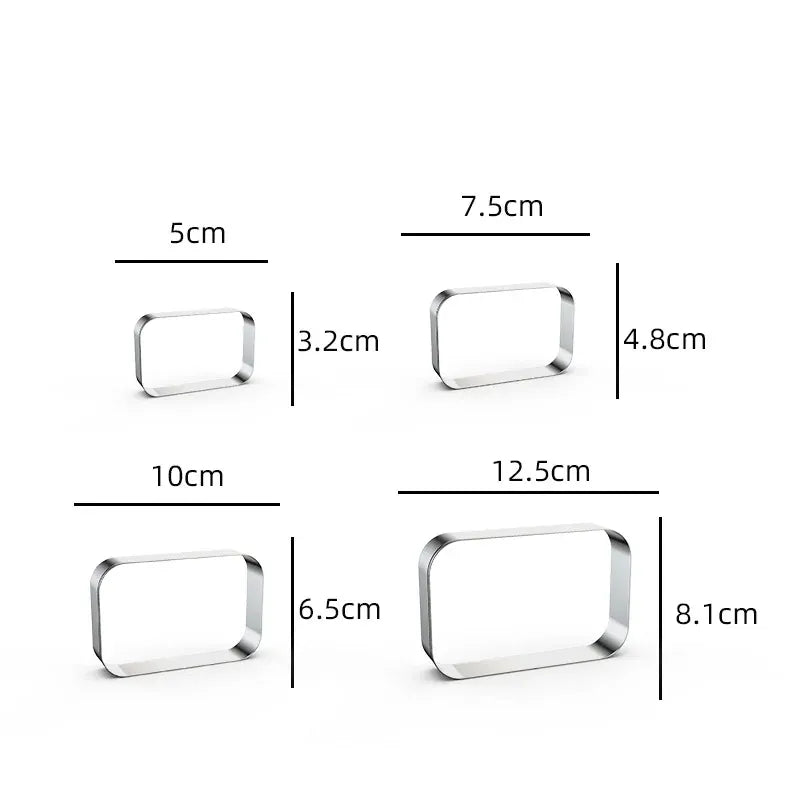 Emporte-pièces en métal rectangulaires - 12 pièces pour pâtisserie emportepieces