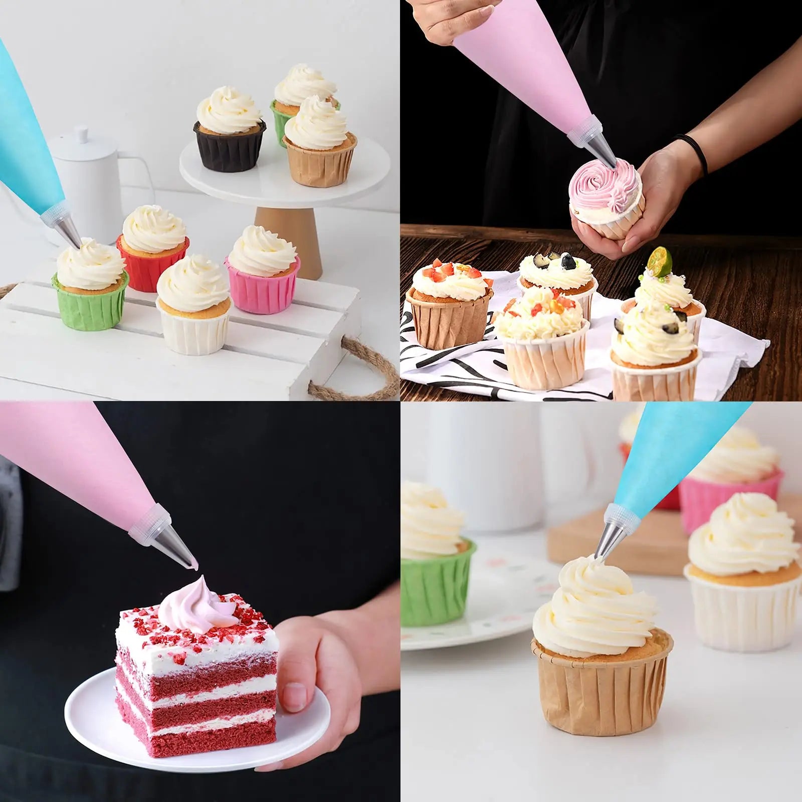 Poches à douille jetables avec 16 douilles en inox et accessoires pâtisserie douillepoche