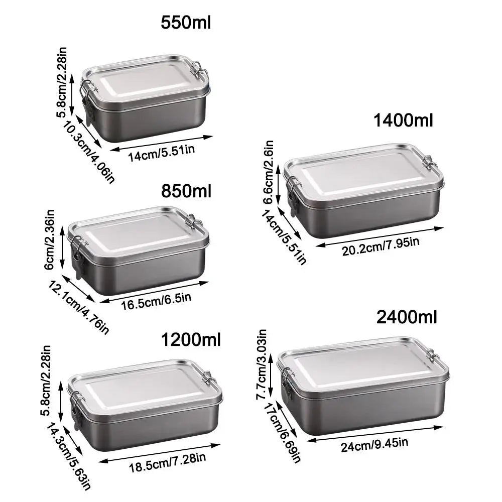 Gamelle en Inox hermétique de 850 à 2400 ml lunchbox