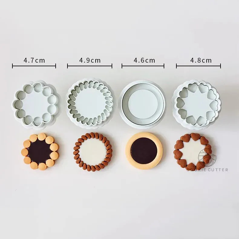 Emporte-pièce en silicone pour biscuits en forme de fleur - 3 pièces emportepieces