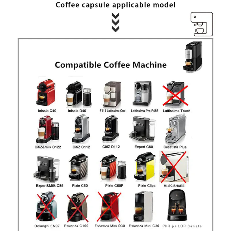 Capsules de Café Réutilisables Compatible Nespresso — Lot de 3 ou 6 Pièces avec Cuillère et Brosse capsule