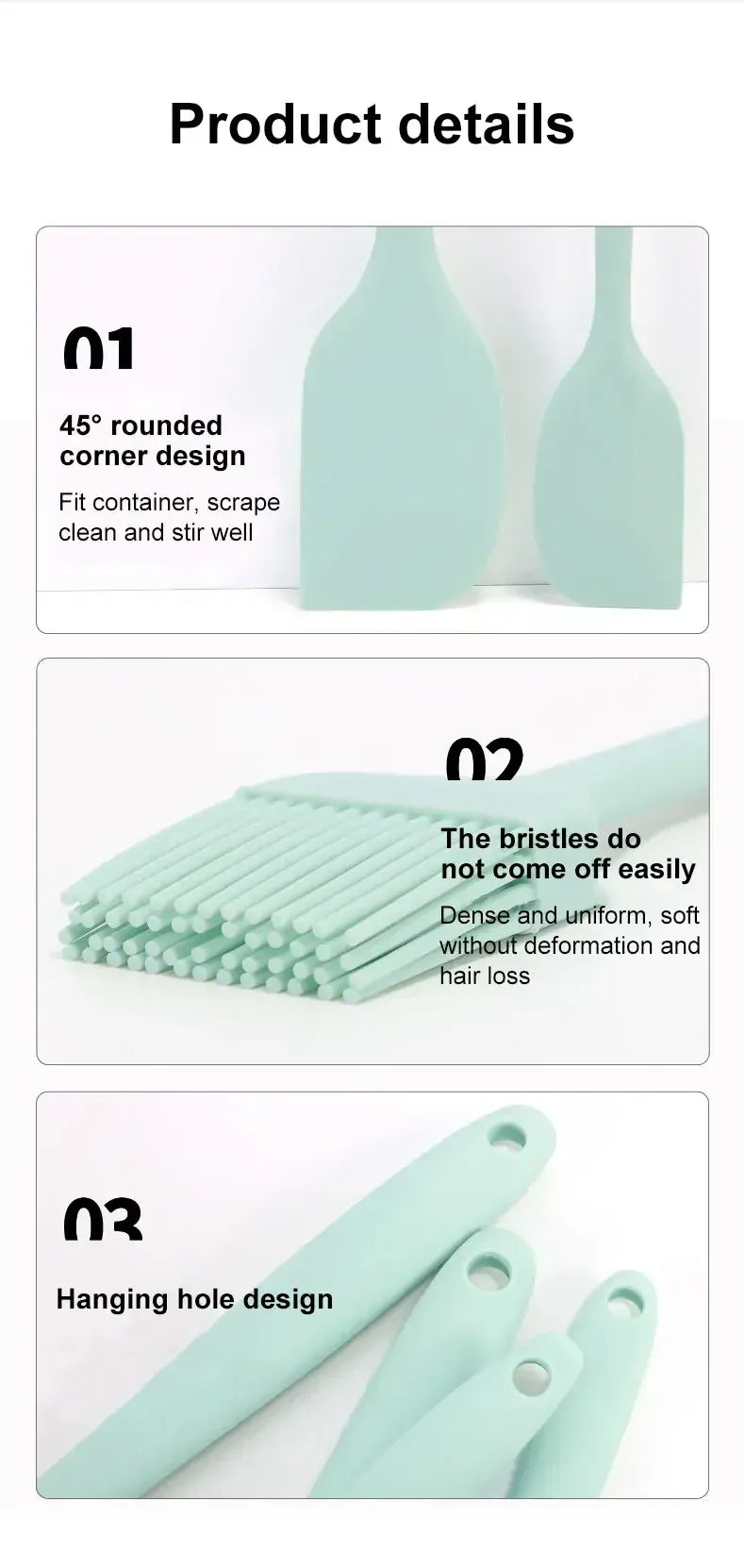 Set Ustensiles Silicone 6 pièces pour Pâtisserie | Résistants à la Chaleur spatule en silicone