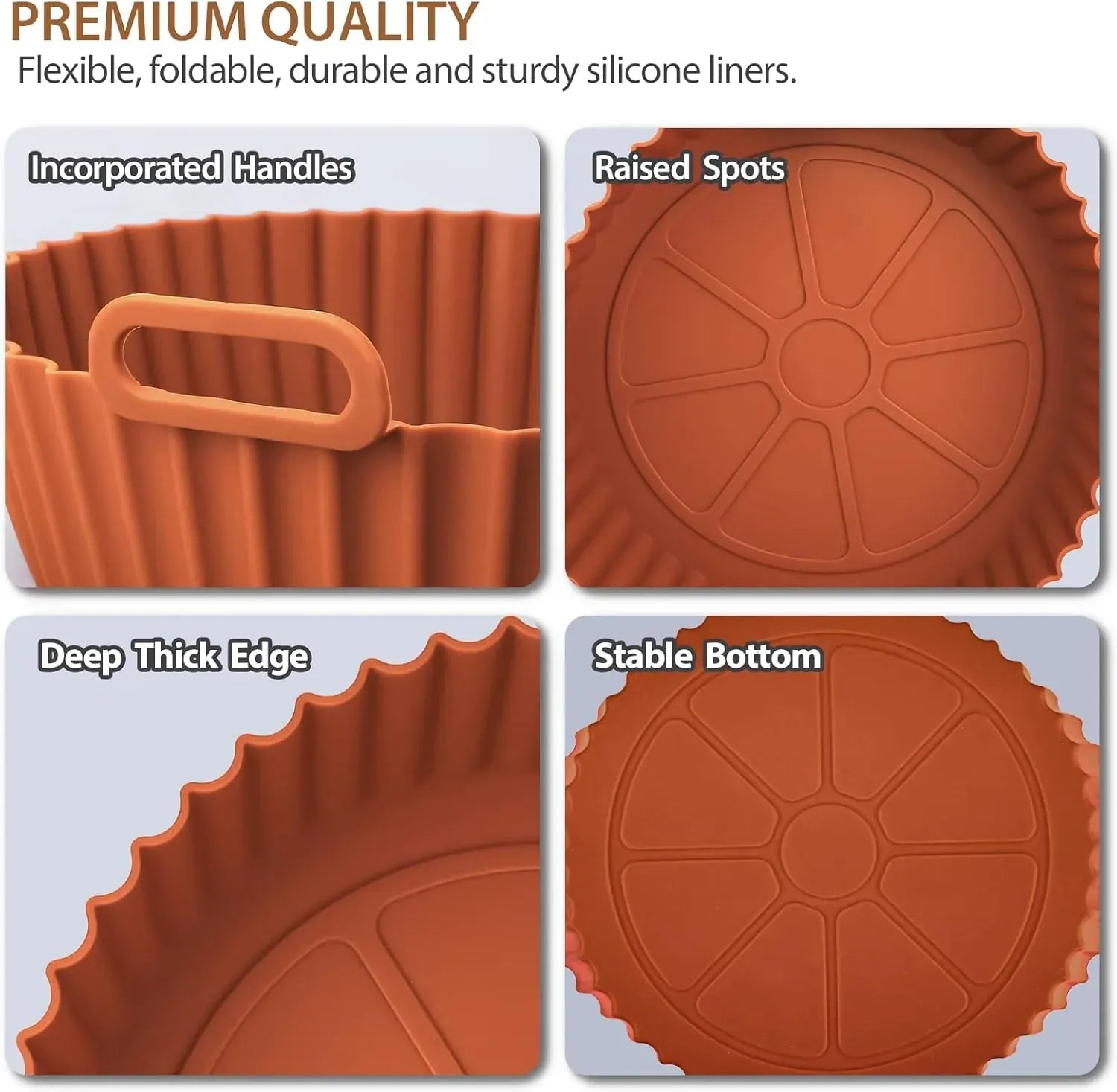 Moule Silicone Réutilisable Air Fryer Rond - Lot de 2 Pièces Air Fryer