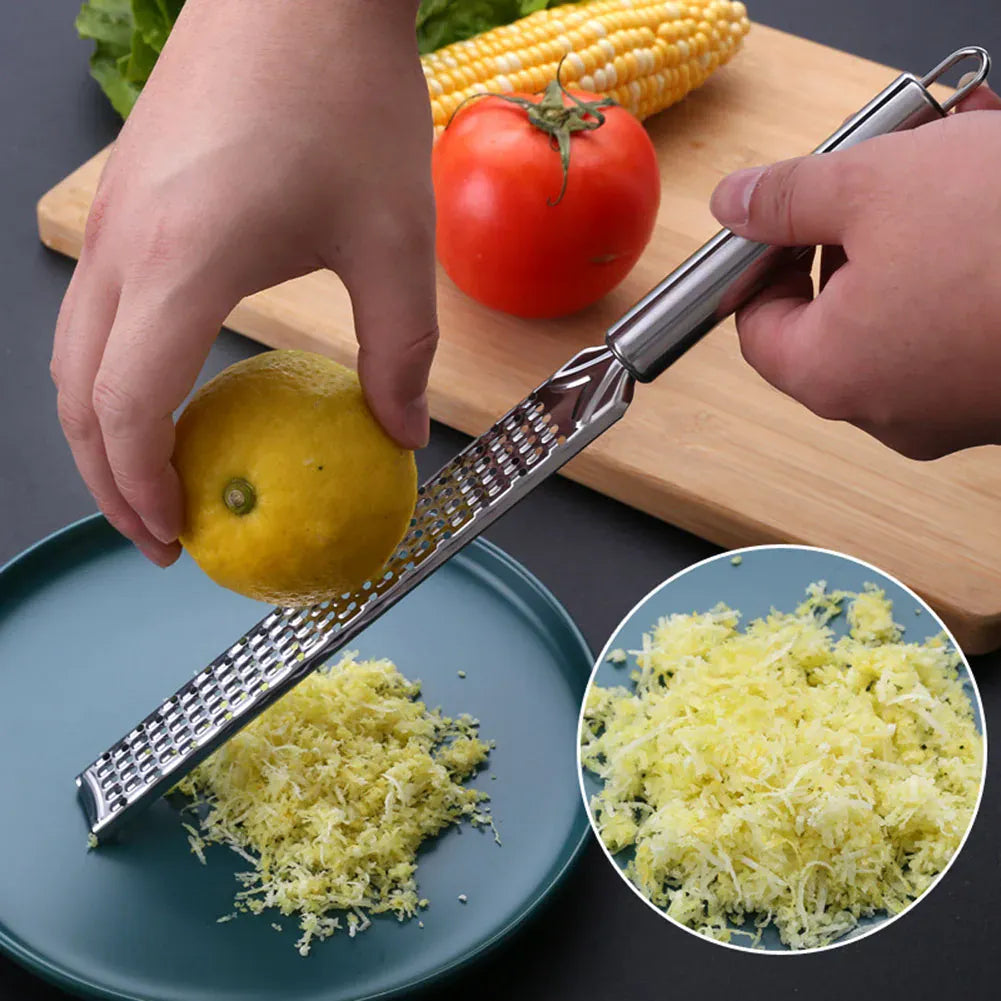 Zesteur Long en Acier Inox 20cm pour Agrumes Épices et Chocolat zesteur