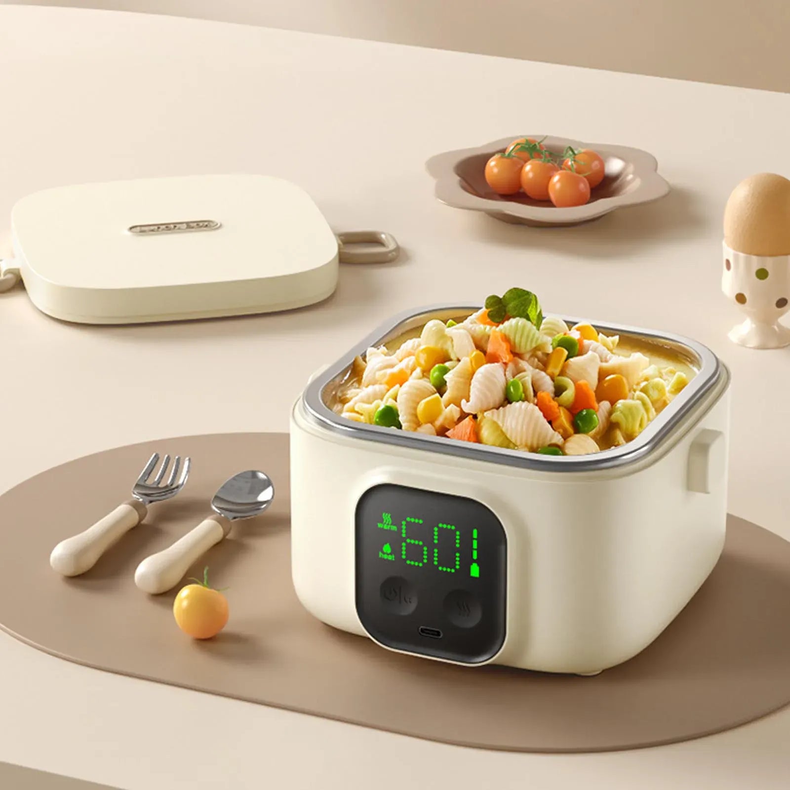 LunchBox Chauffante Sans Fil — 500 ml — 8800 mAh — Minuterie — Cuve Inox 304 lunchboxchauf