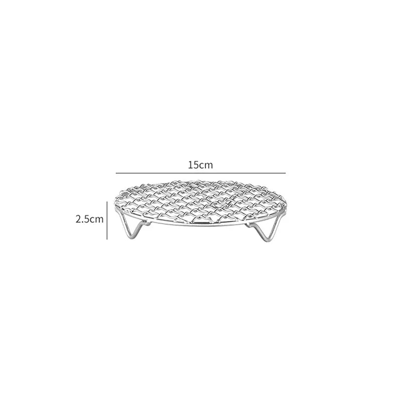 Grille Inox Air Fryer Rond Empilable - Rack de Cuisson Anti-corrosion Air Fryer