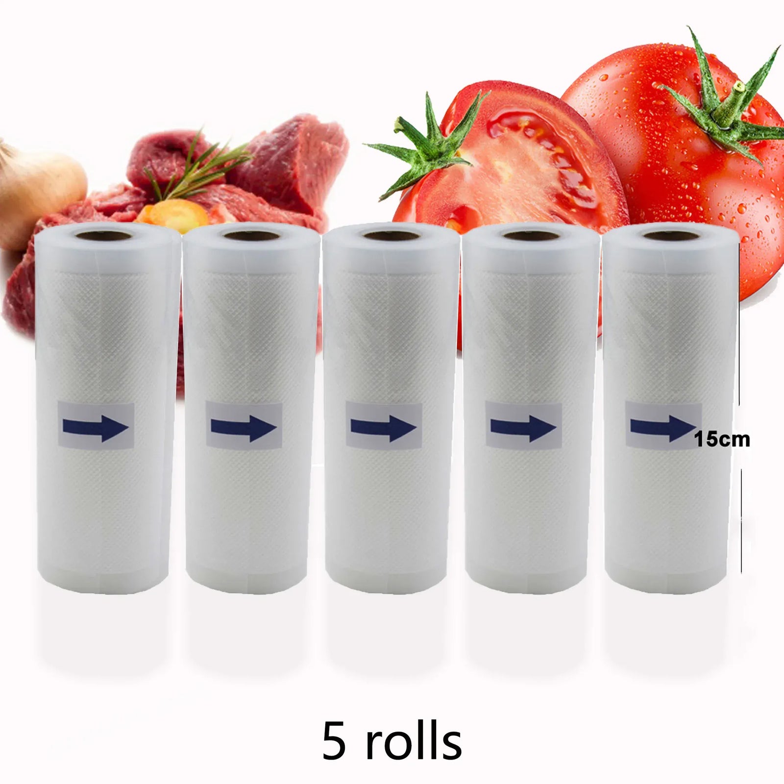 pack de cinq rouleaux sous vide transparents