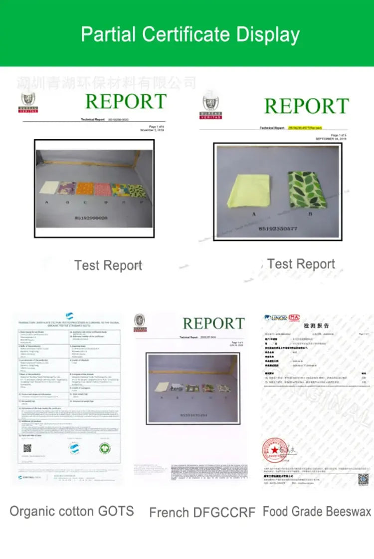 Film Alimentaire Cire d'Abeille Lot de 3 Feuilles Écologiques far