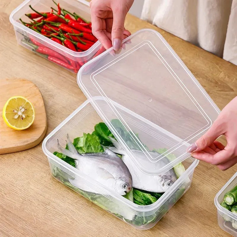 Boîte Organisateur Transparent de Conservation 5 Pièces Rangement Frigo