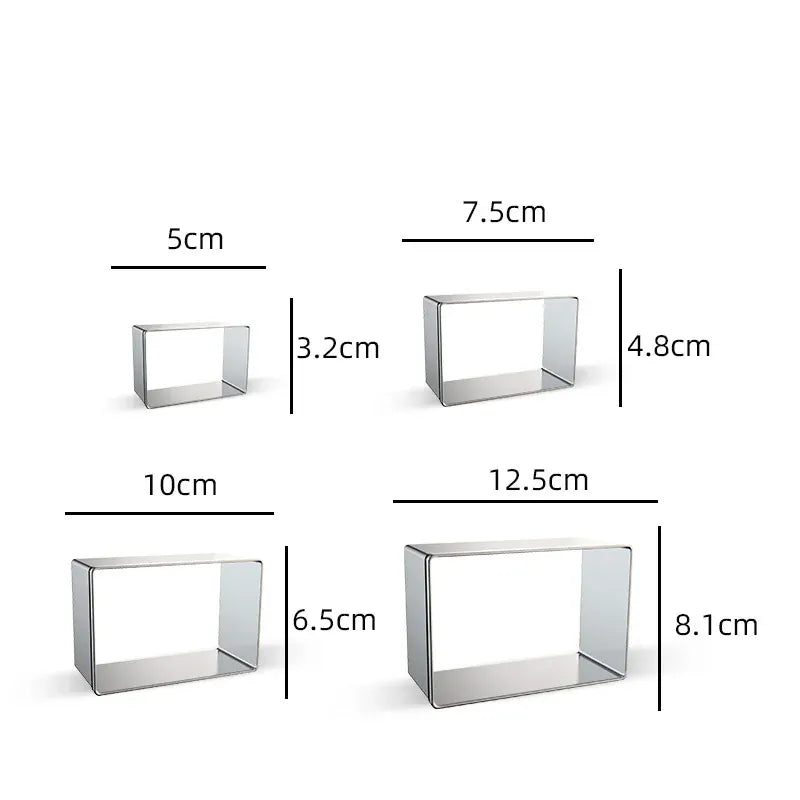 Emporte-pièces en métal rectangulaires - 12 pièces pour pâtisserie emportepieces