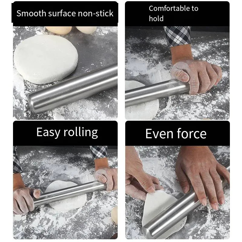 Rouleau à pâtisserie en acier inoxydable de 40 cm - Résistant et facile à nettoyer rouleaupatisserie