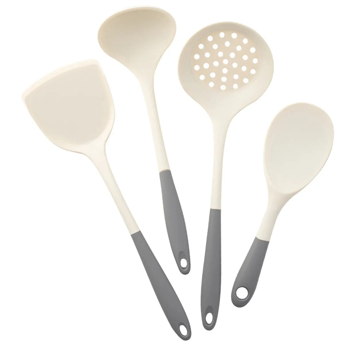 Set Ustensiles Silicone 4 Pieces | Outils de Cuisine Antidérapants spatule en silicone