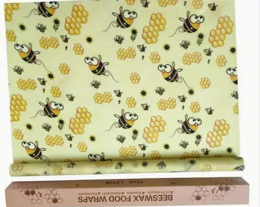Film Alimentaire Cire d'Abeille Réutilisable Lot de 3 Feuilles Eco-Responsables far