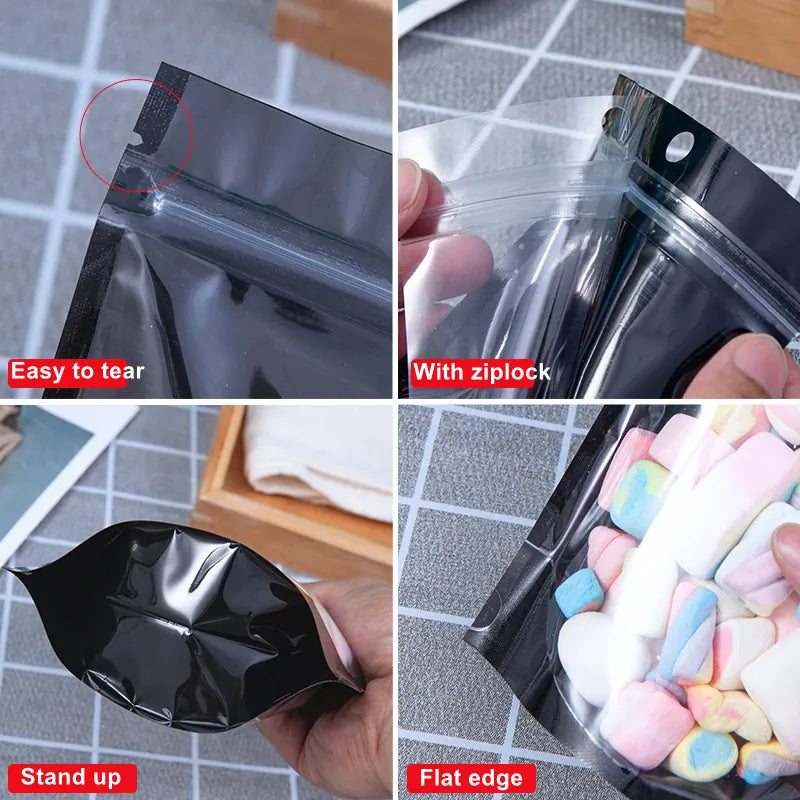 Sachets Kraft Réutilisables Lot de 100 pièces Transparent 20x30cm