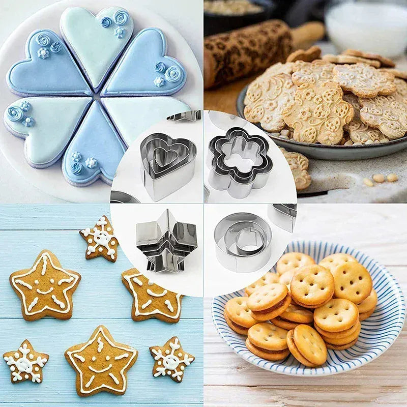 Emporte-pièces en acier inoxydable - Set de 30 formes géométriques pour pâtisserie emportepieces