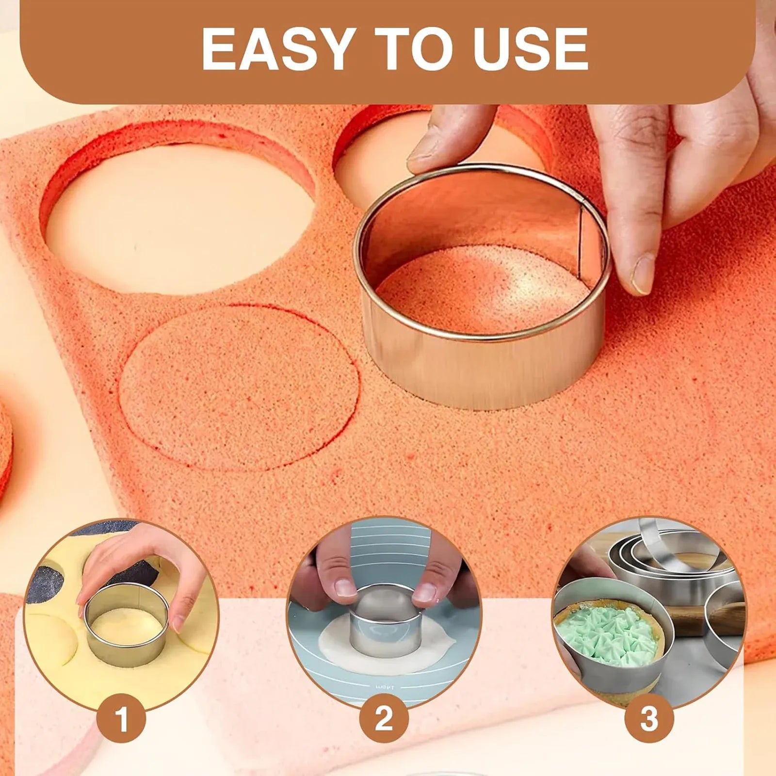 Emporte-pièces en Acier Inoxydable - Set de 6 Ronds pour Pâtisserie emportepieces