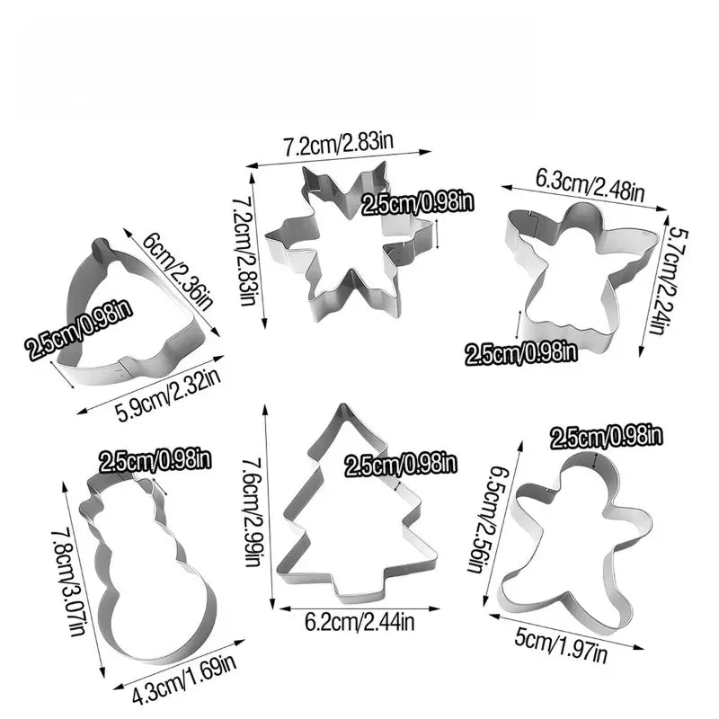 Emporte-pièces de Noël en Acier Inoxydable – Set de 6 Formes Festives emportepieces