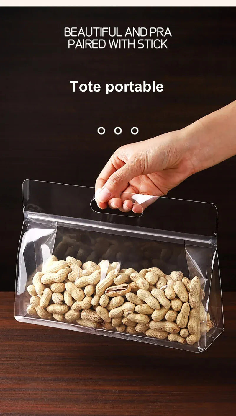 Sachets Zip Alimentaires Transparent - Lot de 50 Pièces avec Zip