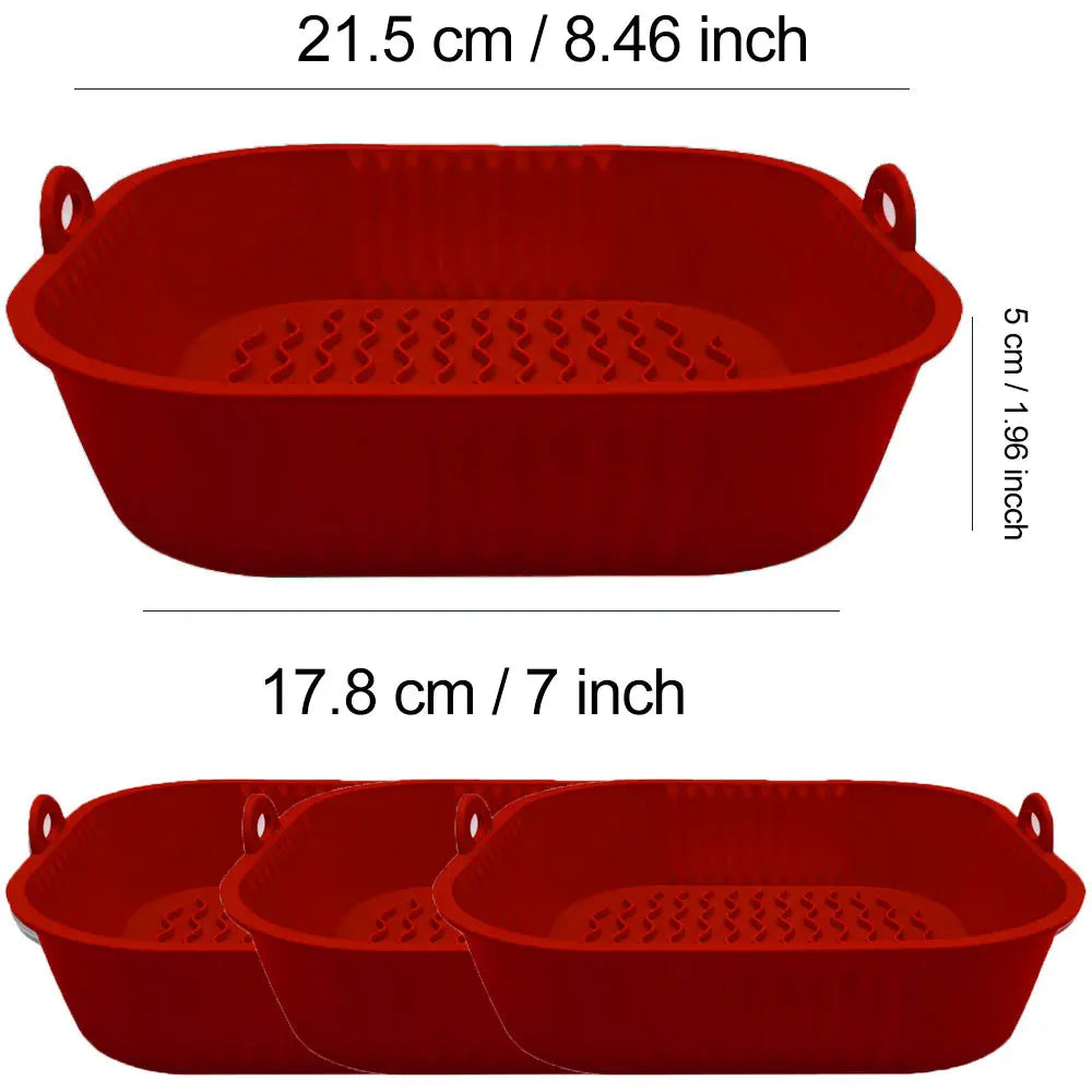 Moule Silicone Air Fryer Réutilisable Carré - Lot de 3 Pièces Air Fryer