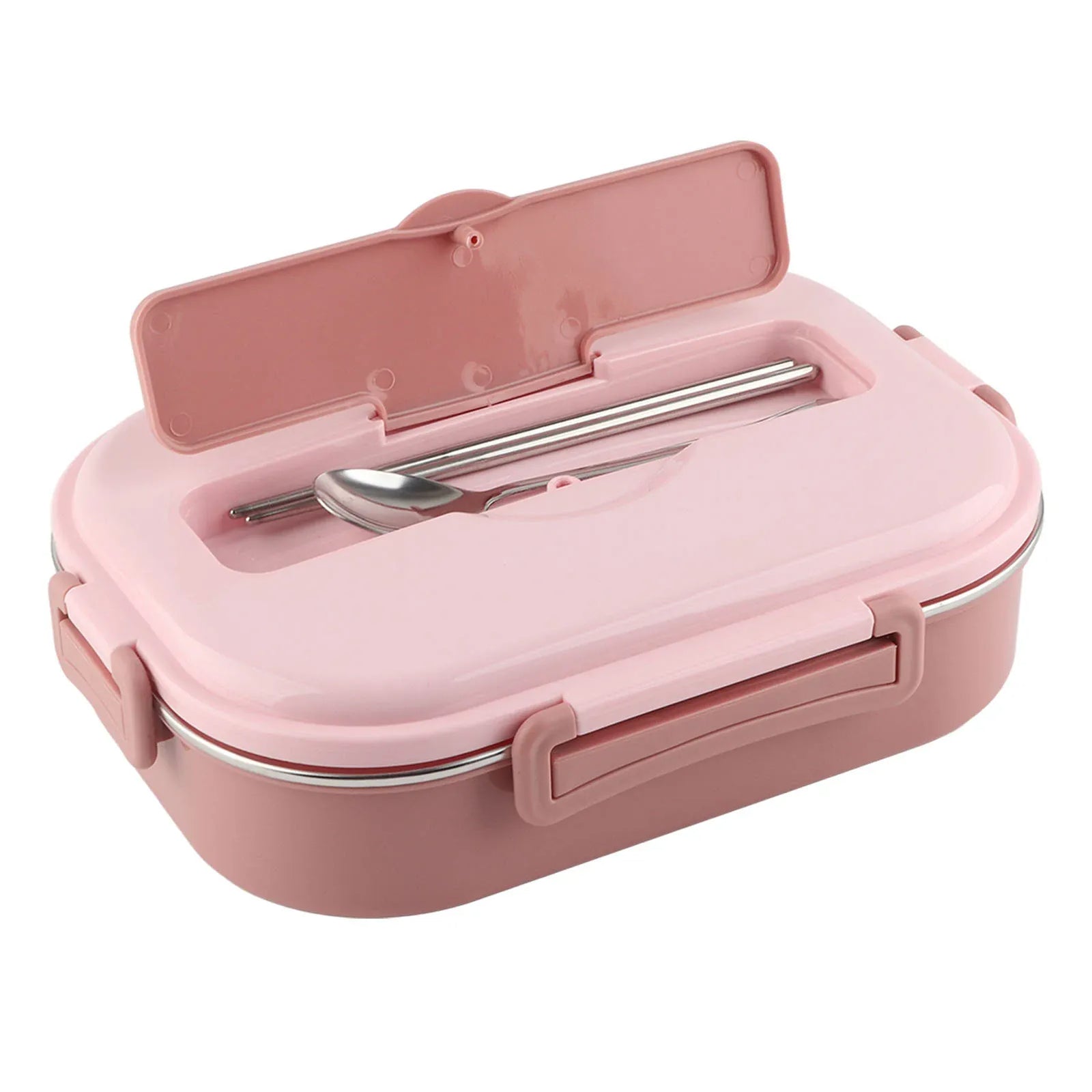 LunchBox Inox — 4 Compartiments, Bol à Soupe 300 ml, Isolation par Eau Chaude lunchbox