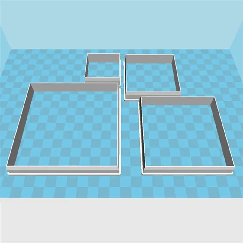 Emporte-pièces à Gâteau en Plastique - Set de 5 Formes Carrées Géométriques emportepieces