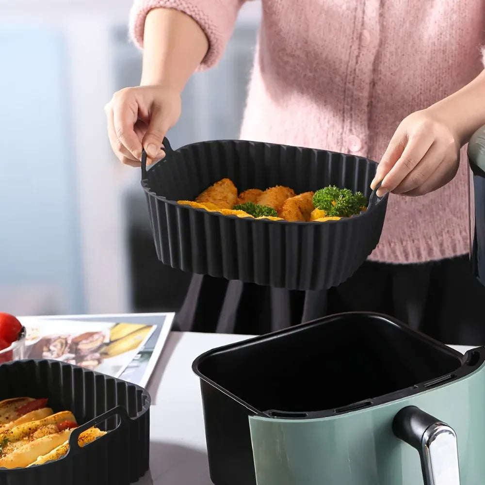 Moule Silicone Air Fryer Réutilisable Carré 25 cm - Antiadhésif Air Fryer
