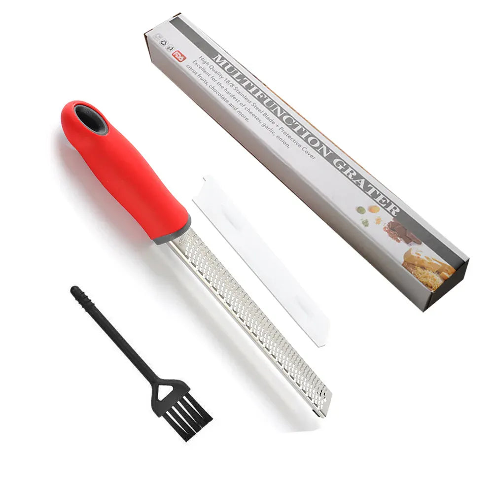 Zesteur en Inox pour Fruits et Fromage - 4 Lames Poignée Antidérapante zesteur
