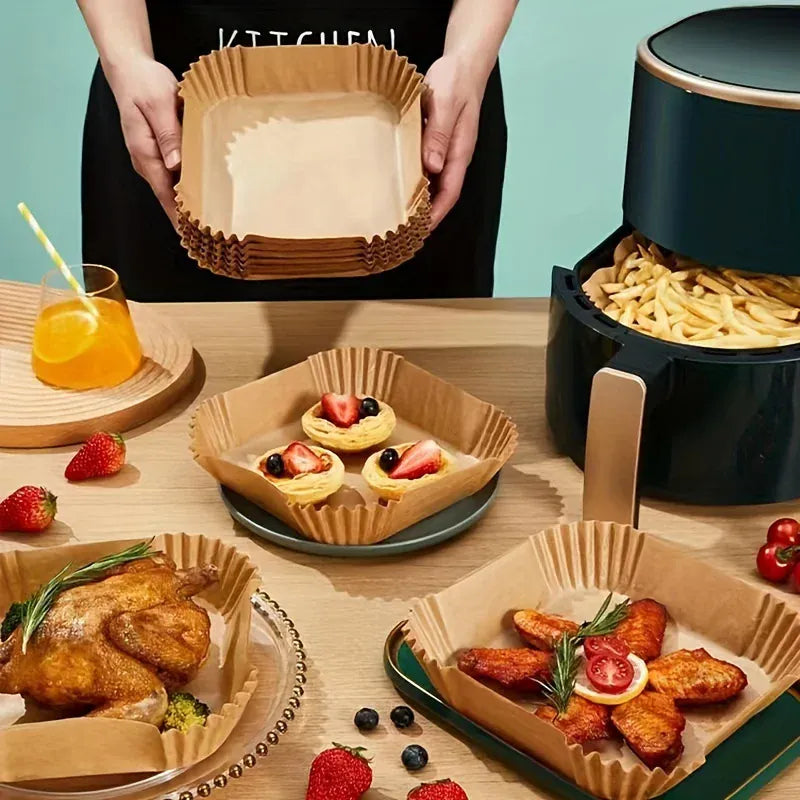 Papier Cuisson Air Fryer Jetable Lot de 50 Antiadhésif 20 cm Air Fryer