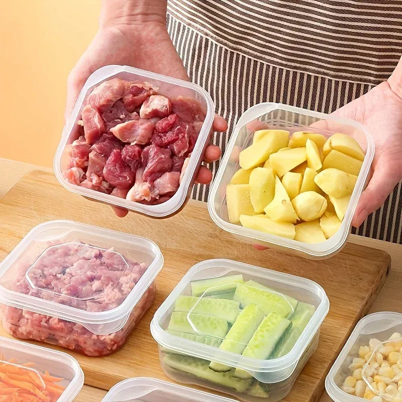 5 Boîtes de Rangement Frigo Empilables pour Viande et Légumes 1L