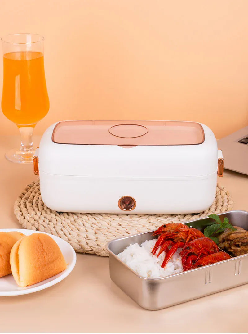Lunch Box Chauffante Électrique 800 ml — Cuve Inox, 70 °C, USB et Secteur 220 V lunchboxchauf
