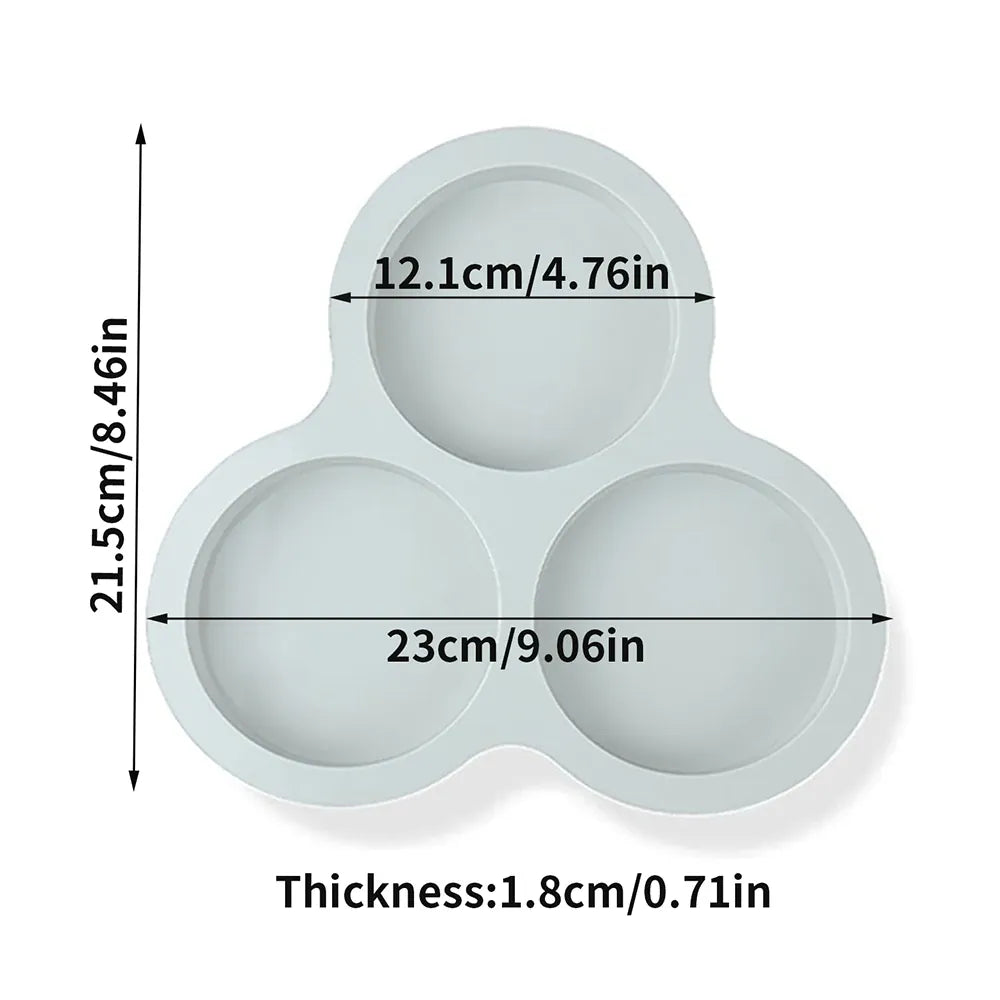 Moule Silicone Air Fryer Réutilisable 3-Cavités Forme Arrondie Air Fryer