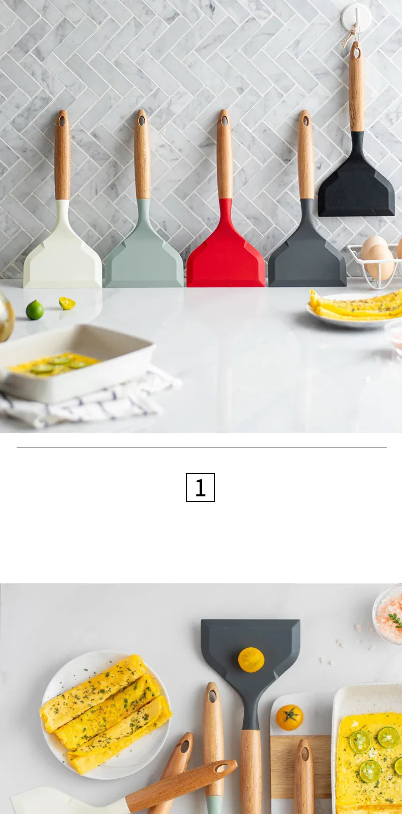 Spatule Silicone Large Résistante à la Chaleur pour Crêpes et Omelettes spatule en silicone