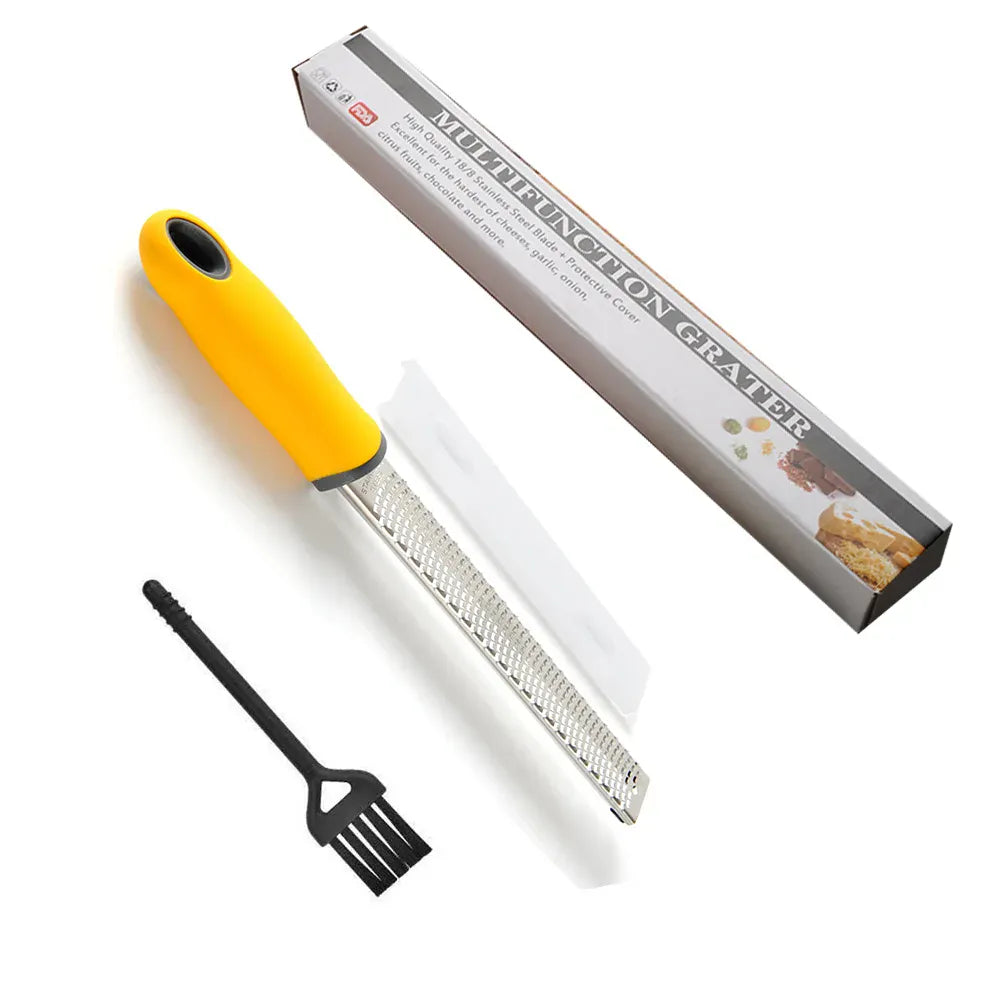Zesteur en Inox pour Fruits et Fromage - 4 Lames Poignée Antidérapante zesteur