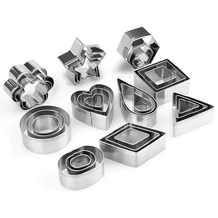 Emporte-pièces en acier inoxydable - Set de 30 formes géométriques pour pâtisserie emportepieces
