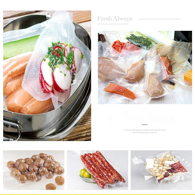 5 Rolls/Lot Kitchen Food Vacuum Bag Storage Bags for Vacuum Sealer Food Keep Packing 12+15+20+25+28cm*500cm